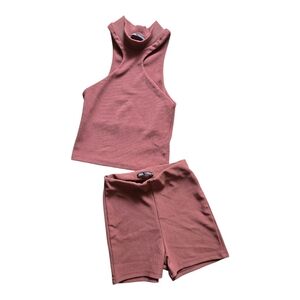 Zara Sleeveless Ribbed Top and Shorts Set
